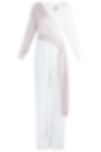 White and light pink metallic jumpsuit available only at Pernia's Pop Up Shop.