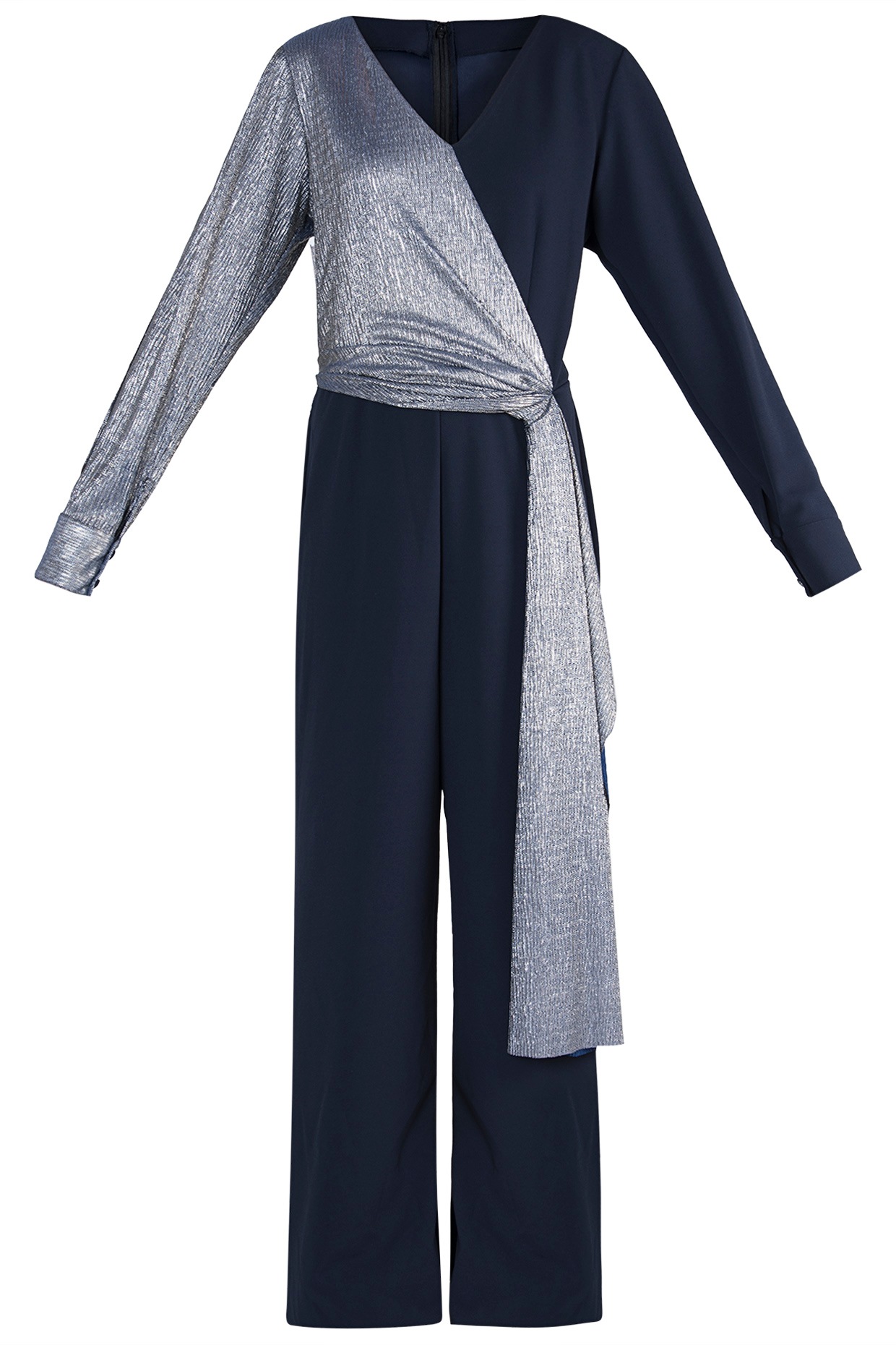 blue and silver jumpsuit