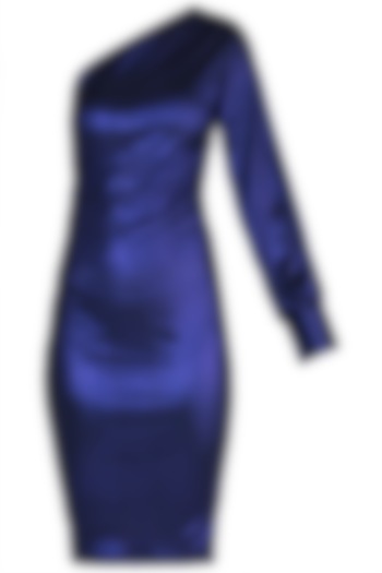Purple Metallic Off Shoulder Dress by Rs By Rippii Sethi