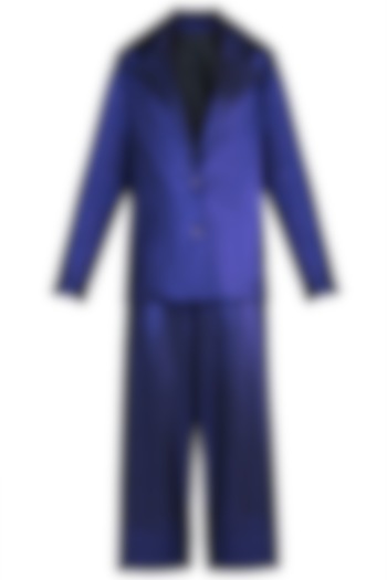 Purple Metallic Coat Suit by Rs By Rippii Sethi
