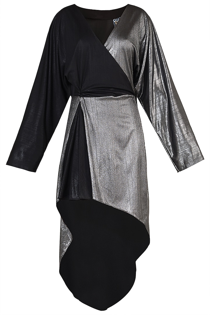 Black and Silver High Low Dress by Rs By Rippii Sethi