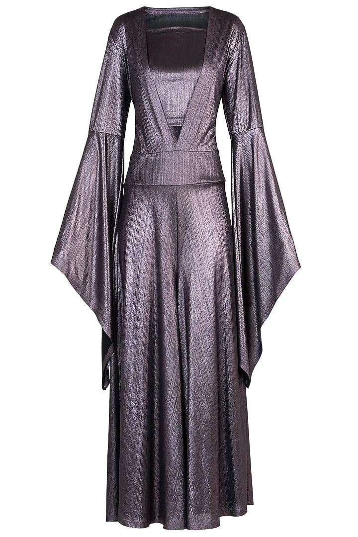 Lilac Metallic Jumpsuit by Rs By Rippii Sethi