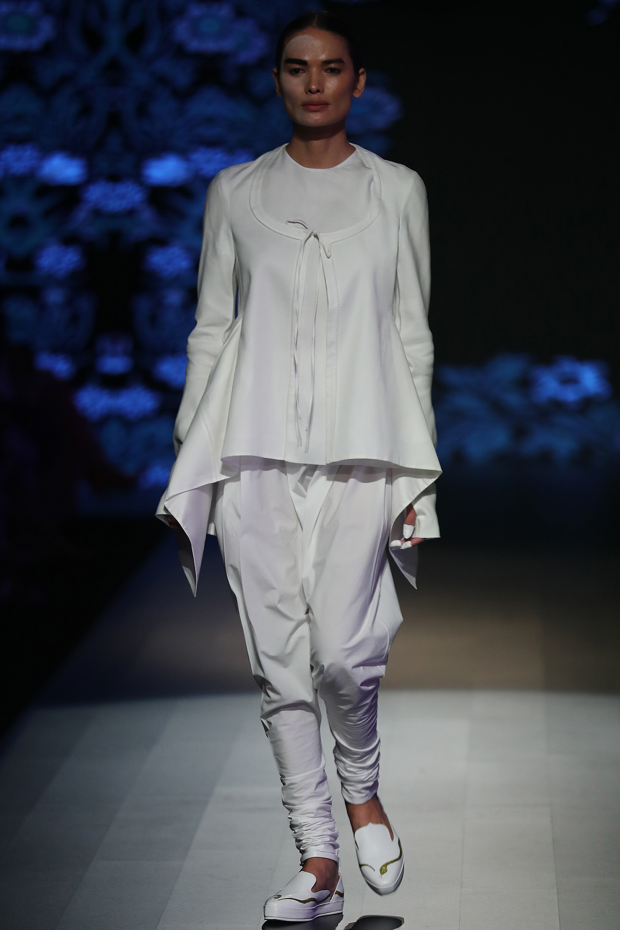 White crotch churidaar pants available only at Pernia's Pop Up Shop.