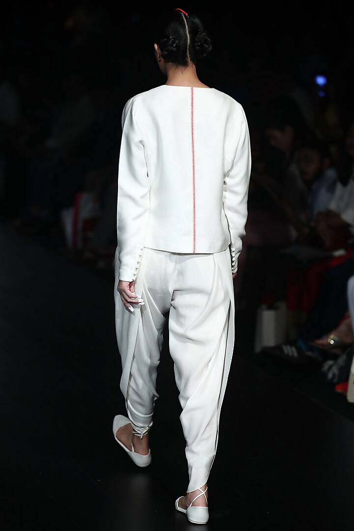 Ecru dhoti jumpsuit available only at Pernia's Pop Up Shop.