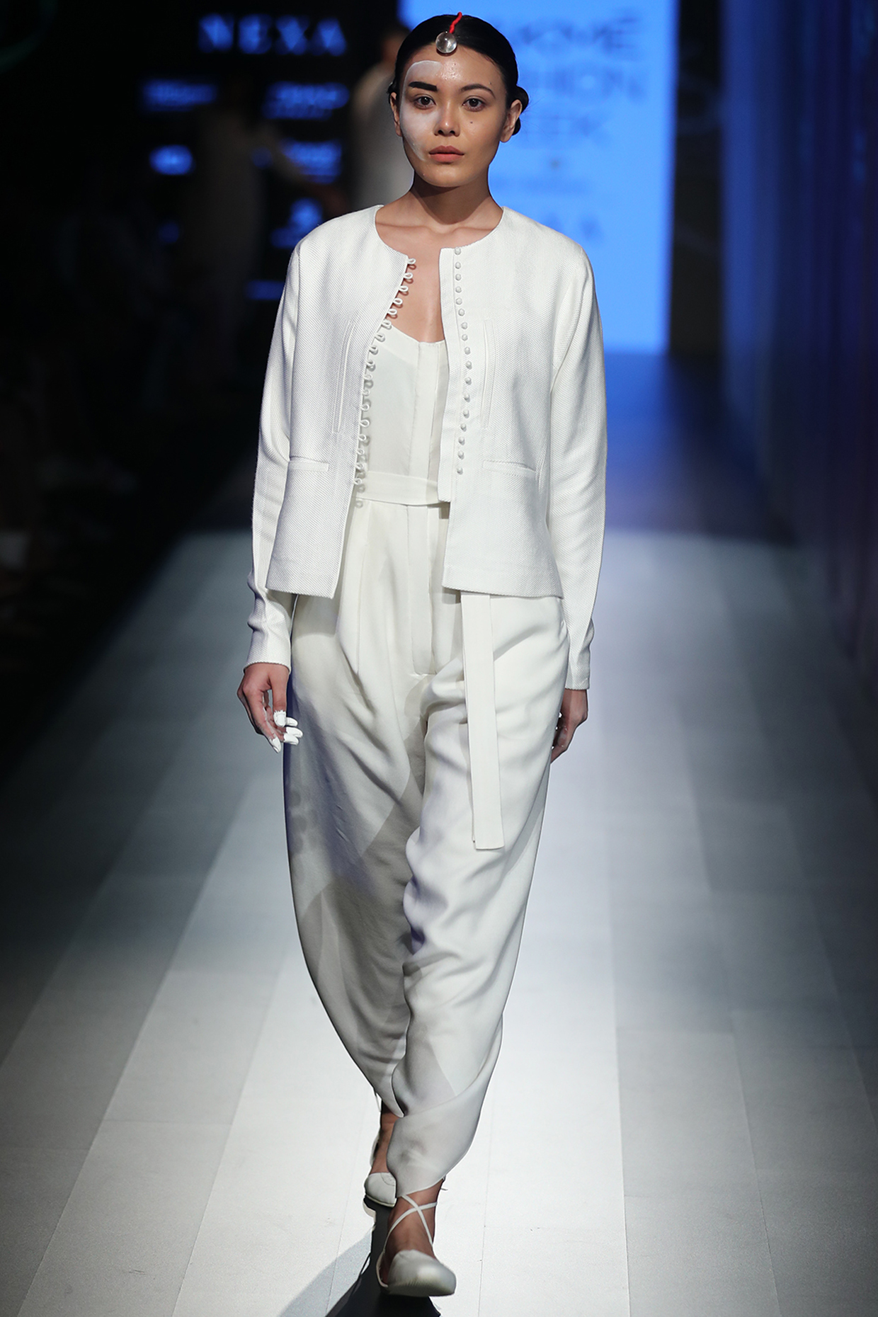 Ecru dhoti jumpsuit available only at Pernia's Pop Up Shop.