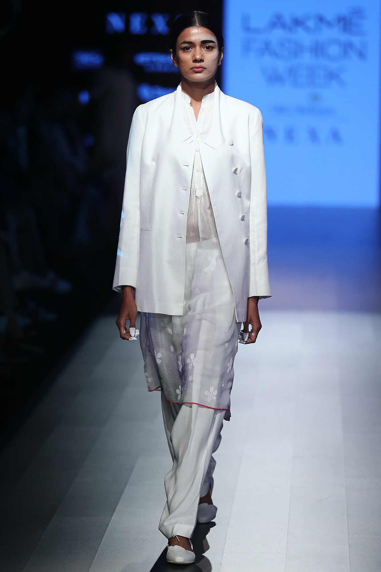 White block print tunic with slip available only at Pernia's Pop Up Shop.