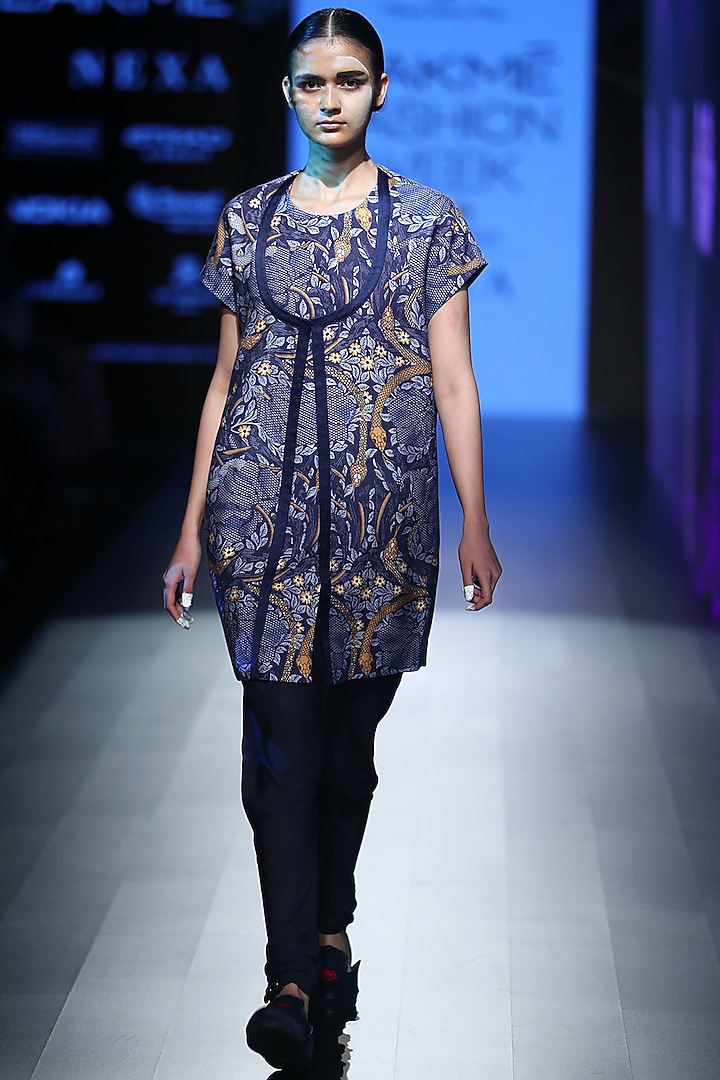 Navy snake printed jacket available only at Pernia's Pop Up Shop.