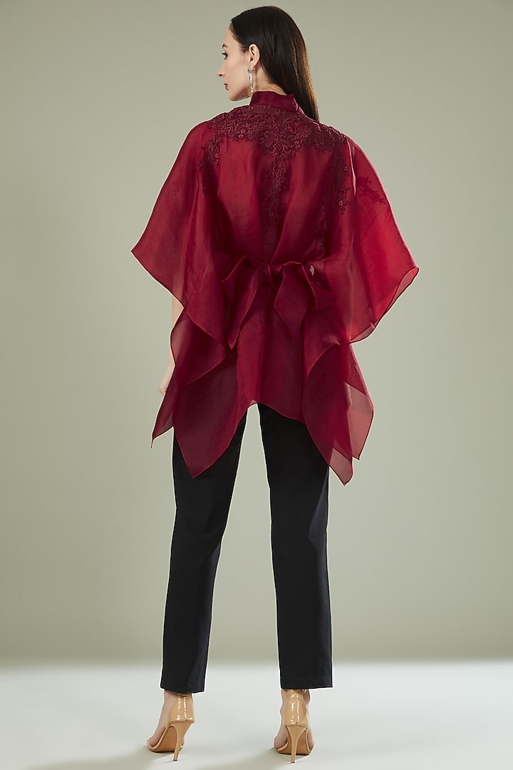 Red Organza Top by RITIKA ARYA JAIN at Pernia's Pop Up Shop
