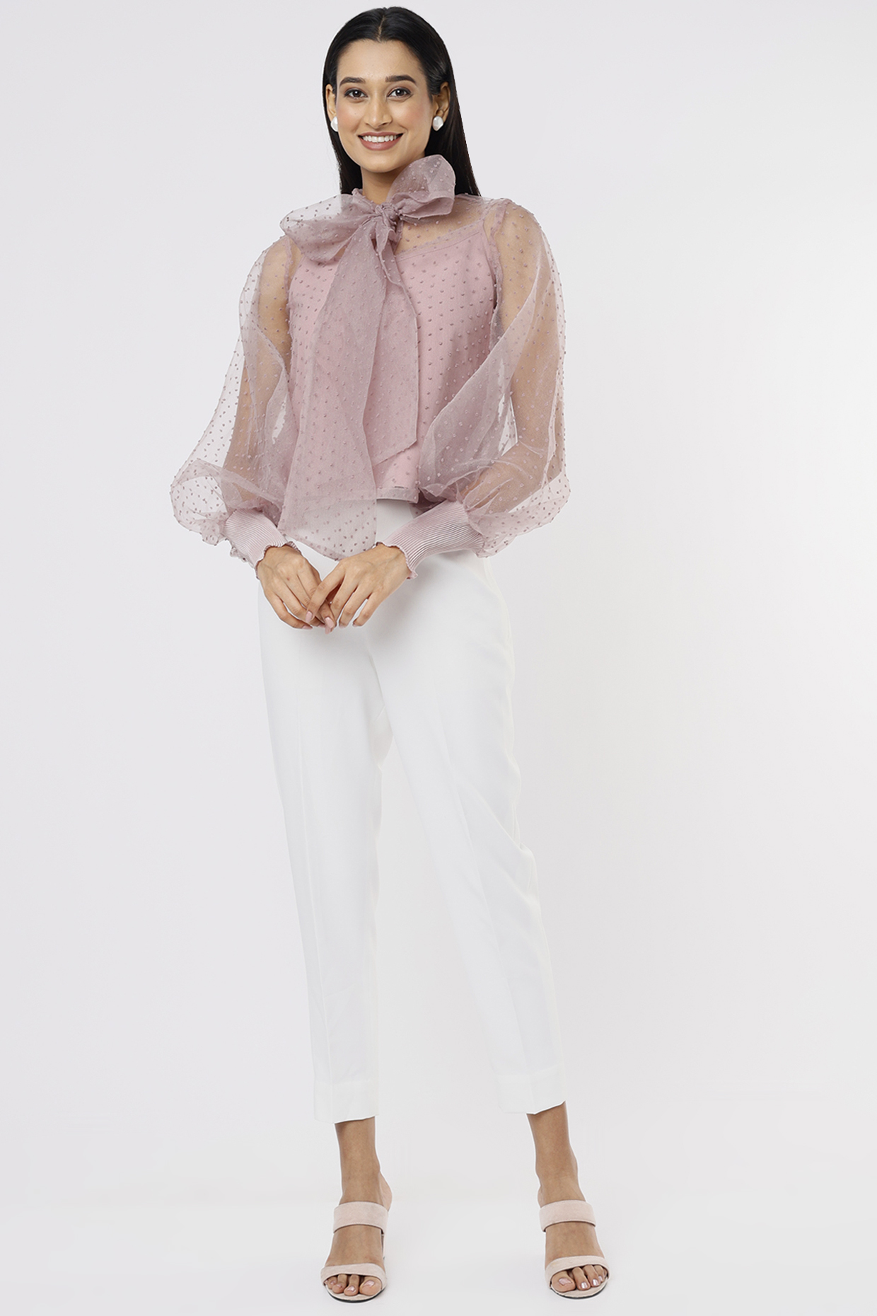 Mauve Organza Top by RITIKA ARYA JAIN at Pernia's Pop Up Shop