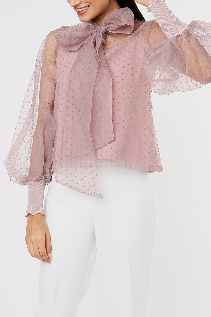 Mauve Organza Top by RITIKA ARYA JAIN at Pernia's Pop Up Shop