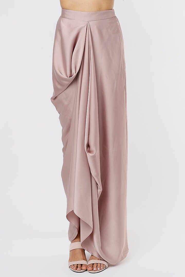 Mauve Satin Skirt Set by RITIKA ARYA JAIN at Pernia's Pop Up Shop