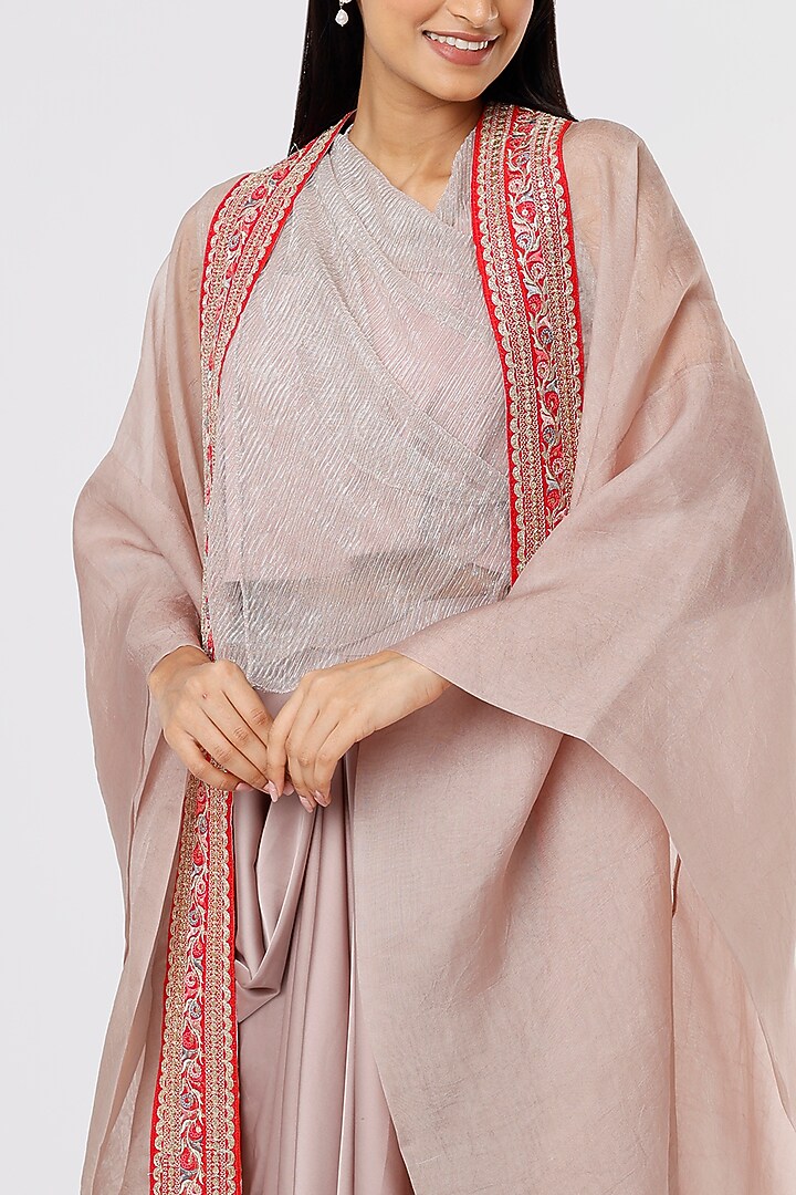 Mauve Satin Skirt Set by RITIKA ARYA JAIN at Pernia's Pop Up Shop