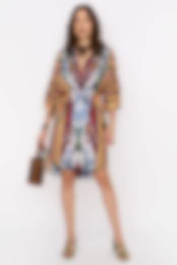 Multi-Colored Silk Embroidered Cocktail Dress by Rara Avis at Pernia's Pop Up Shop