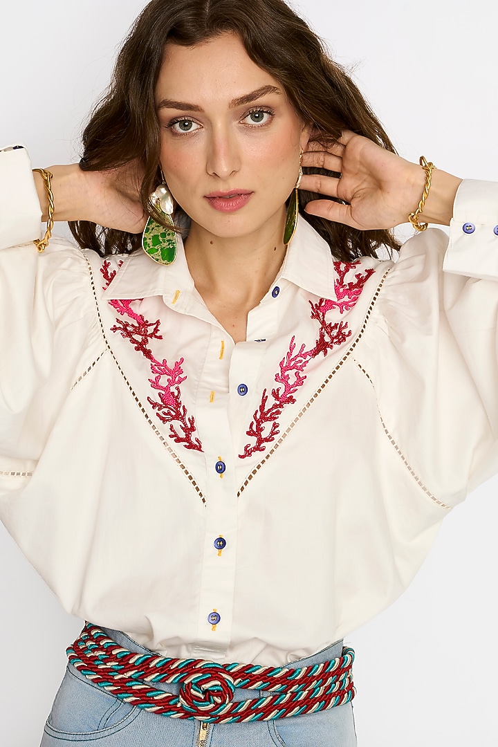 White Cotton Shirt by Rara Avis at Pernia's Pop Up Shop