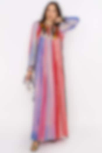 Multi-Colored Lurex Gathered Cocktail Dress by Rara Avis at Pernia's Pop Up Shop