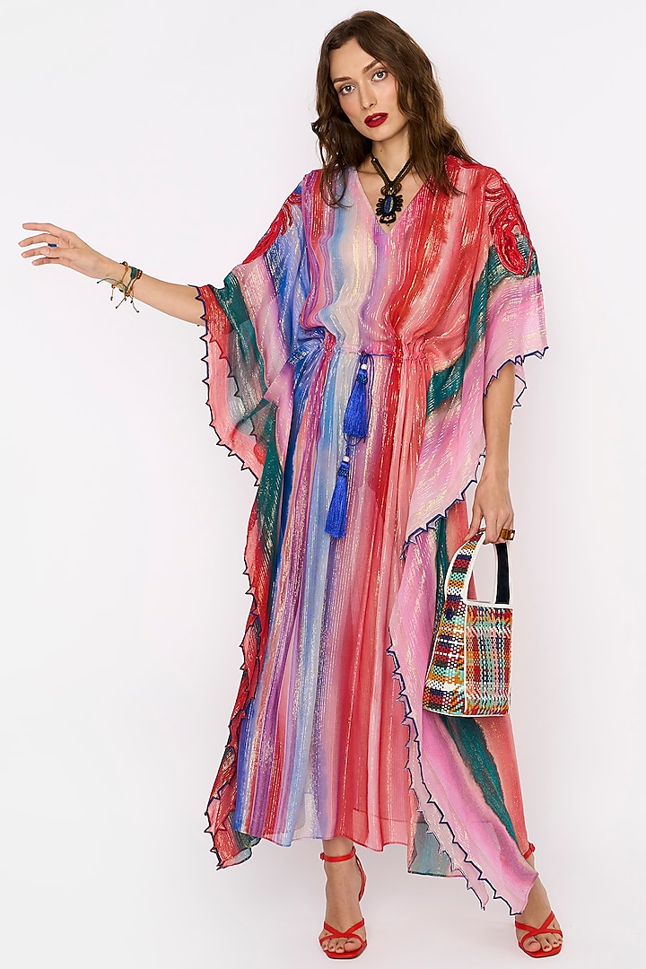 Multi-Colored Lurex Kaftan by Rara Avis at Pernia's Pop Up Shop