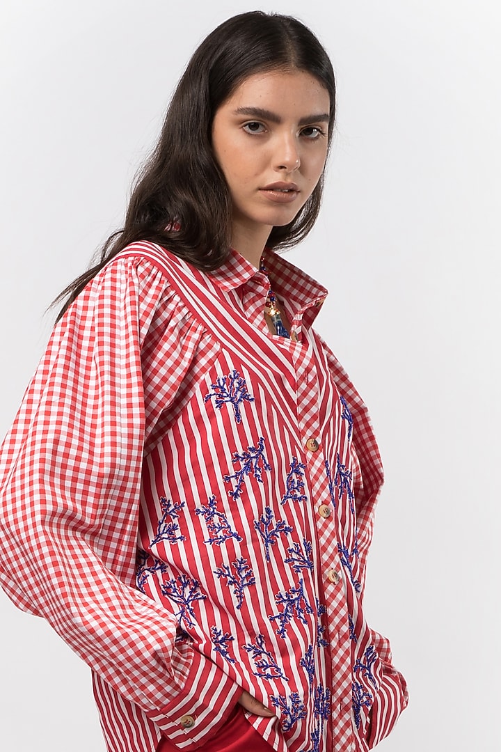 Light Red Striped Shirt by Rara Avis at Pernia's Pop Up Shop