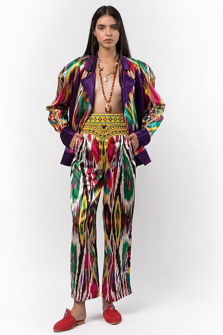 Multi-Colored Embroidered Bomber Jacket by Rara Avis