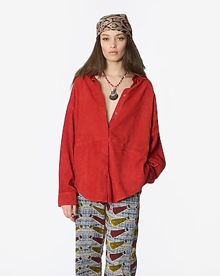 Red Suede Shirt by Rara Avis