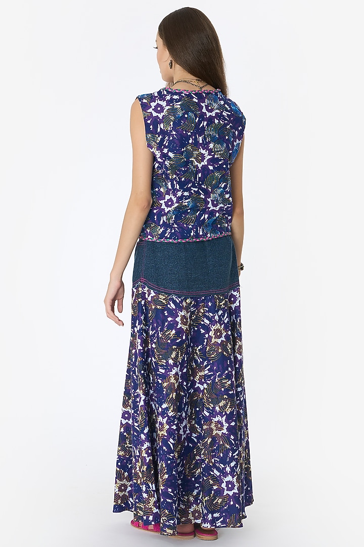 Violet & Blue Cotton African Printed Maxi Skirt by Rara Avis at Pernia's Pop Up Shop