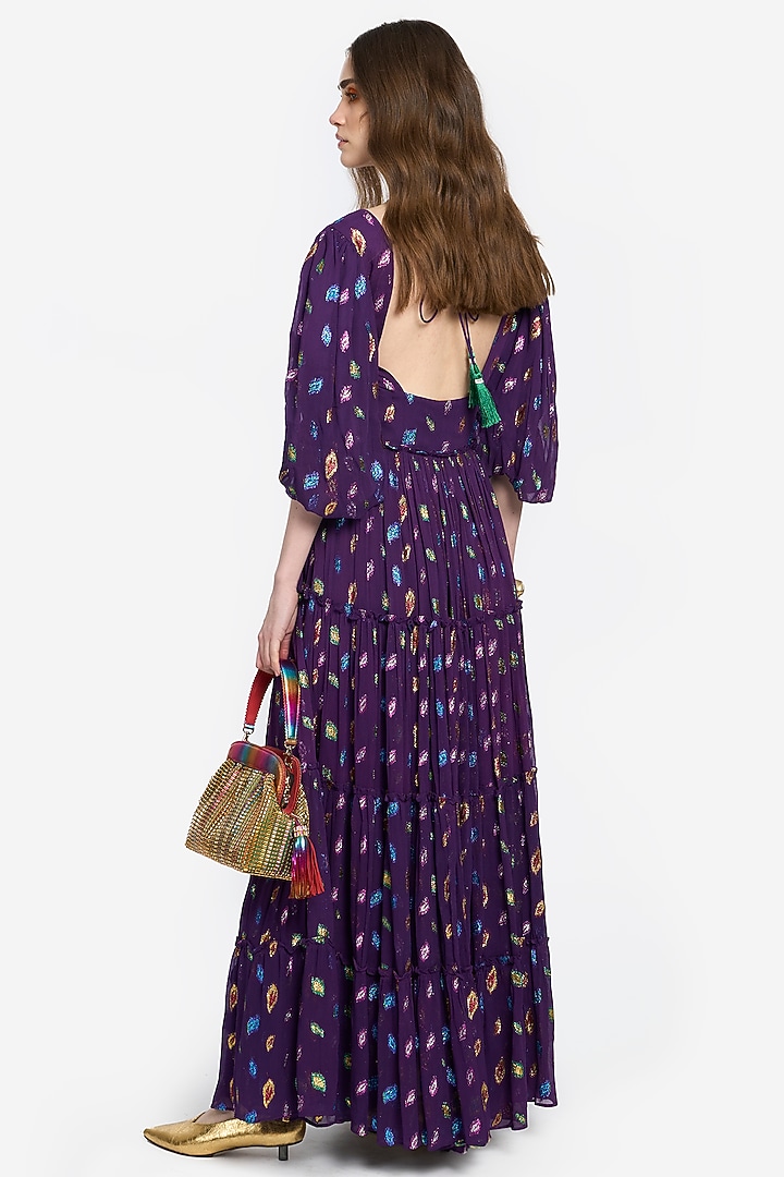 Violet Lurex Maxi Cocktail Dress by Rara Avis at Pernia's Pop Up Shop