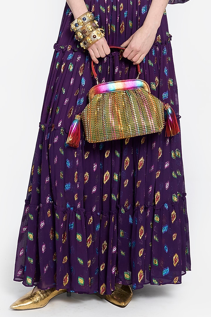 Violet Lurex Maxi Cocktail Dress by Rara Avis at Pernia's Pop Up Shop