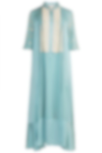 Aqua Blue Embroidered Dress by Rriso