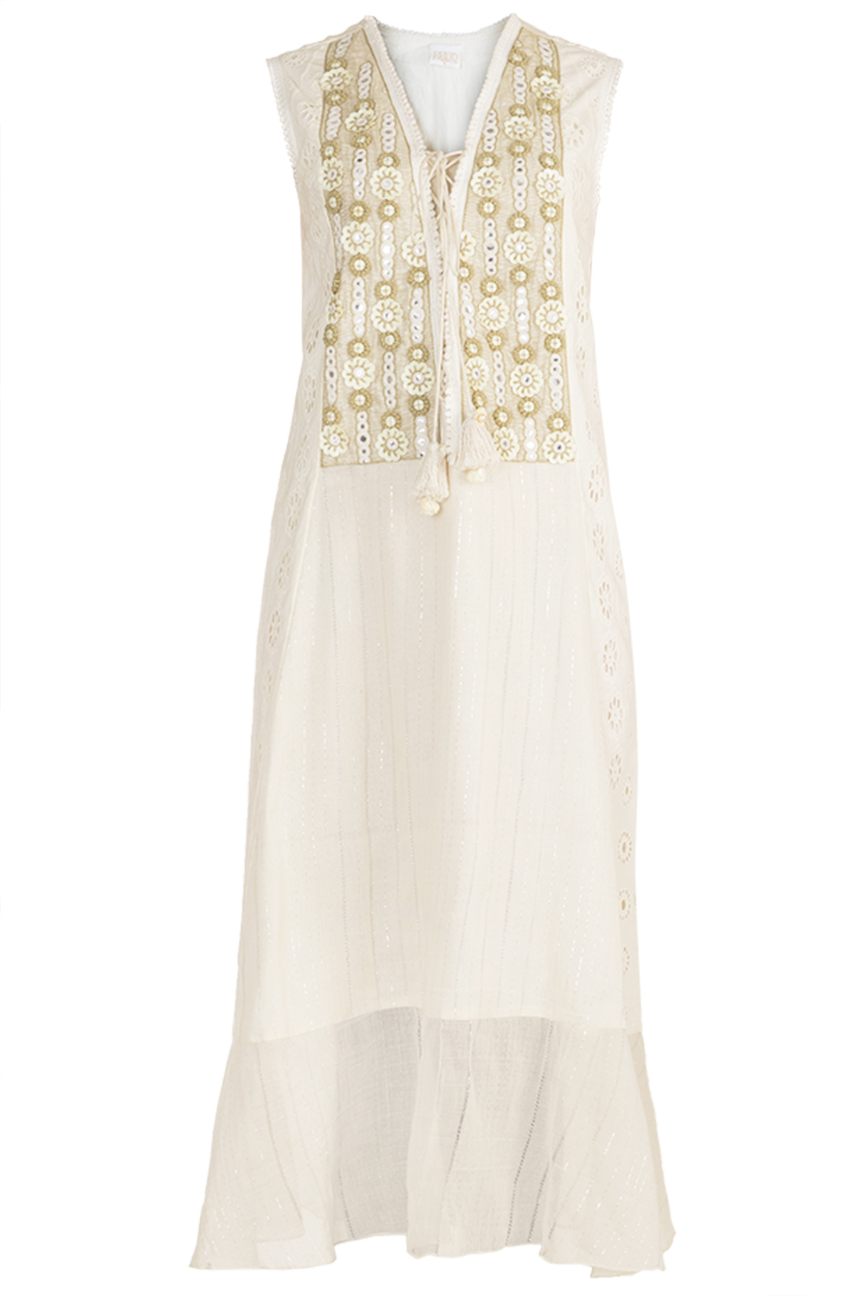 ivory embroidered dress