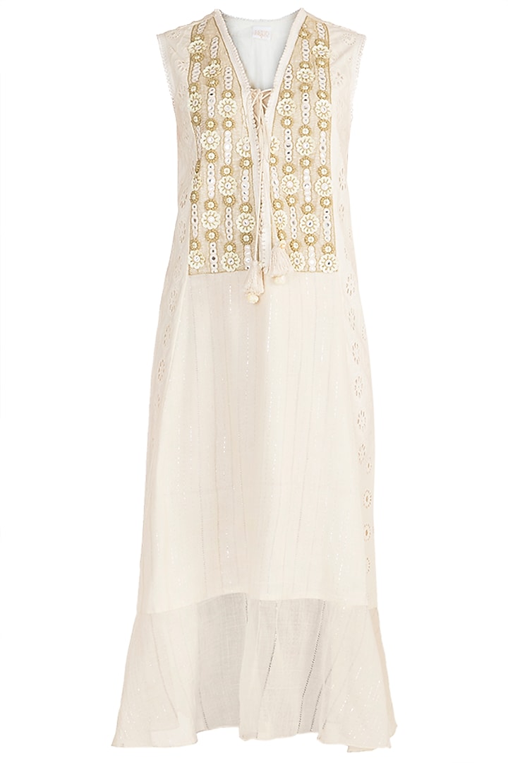 Ivory Embroidered Dress by Rriso