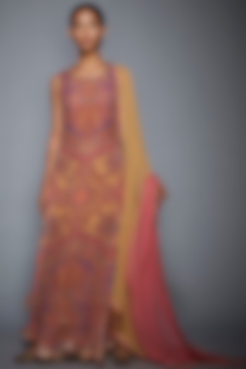 Pink Embroidered Gharara Set by Ri Ritu Kumar at Pernia's Pop Up Shop