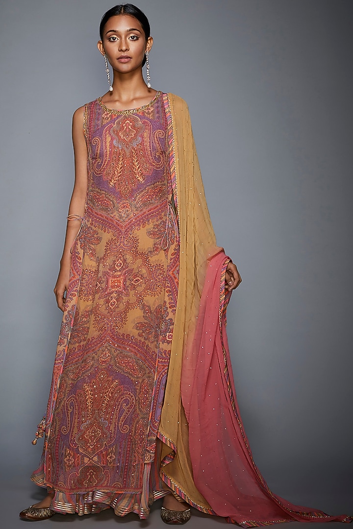 Pink Embroidered Gharara Set by Ri Ritu Kumar at Pernia's Pop Up Shop