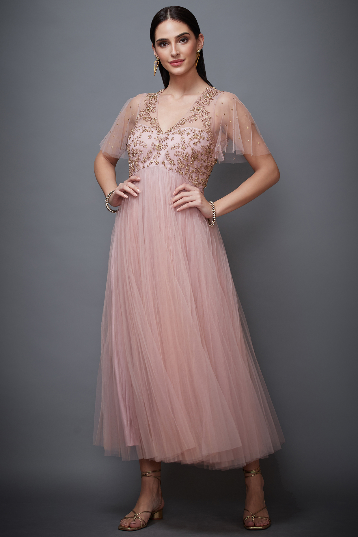 Pastel Pink Embroidered newest Dress by