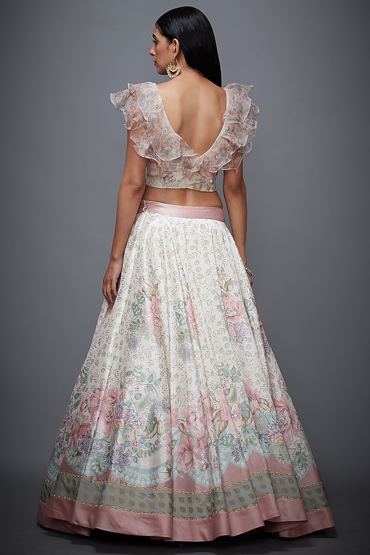 Off White Embroidered Wedding Lehenga Set by Ri Ritu Kumar at Pernia's Pop Up Shop