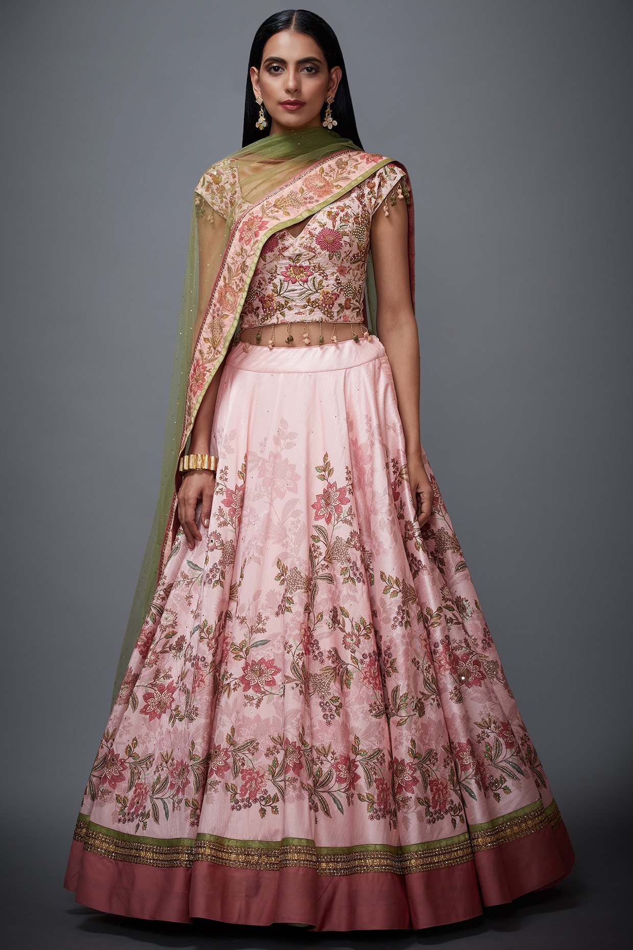 Light Green Satin Silk A Line Lehenga Choli 149471 | Indian bridal dress,  Designer lehenga choli, Bridal lehenga choli