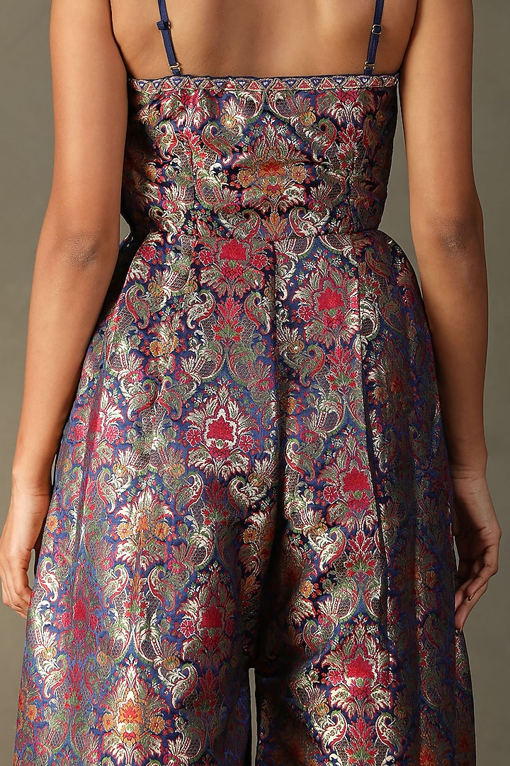 Berry Silk Thread Hand Embroidered & Floral Printed Jumpsuit by Ri Ritu Kumar at Pernia's Pop Up Shop