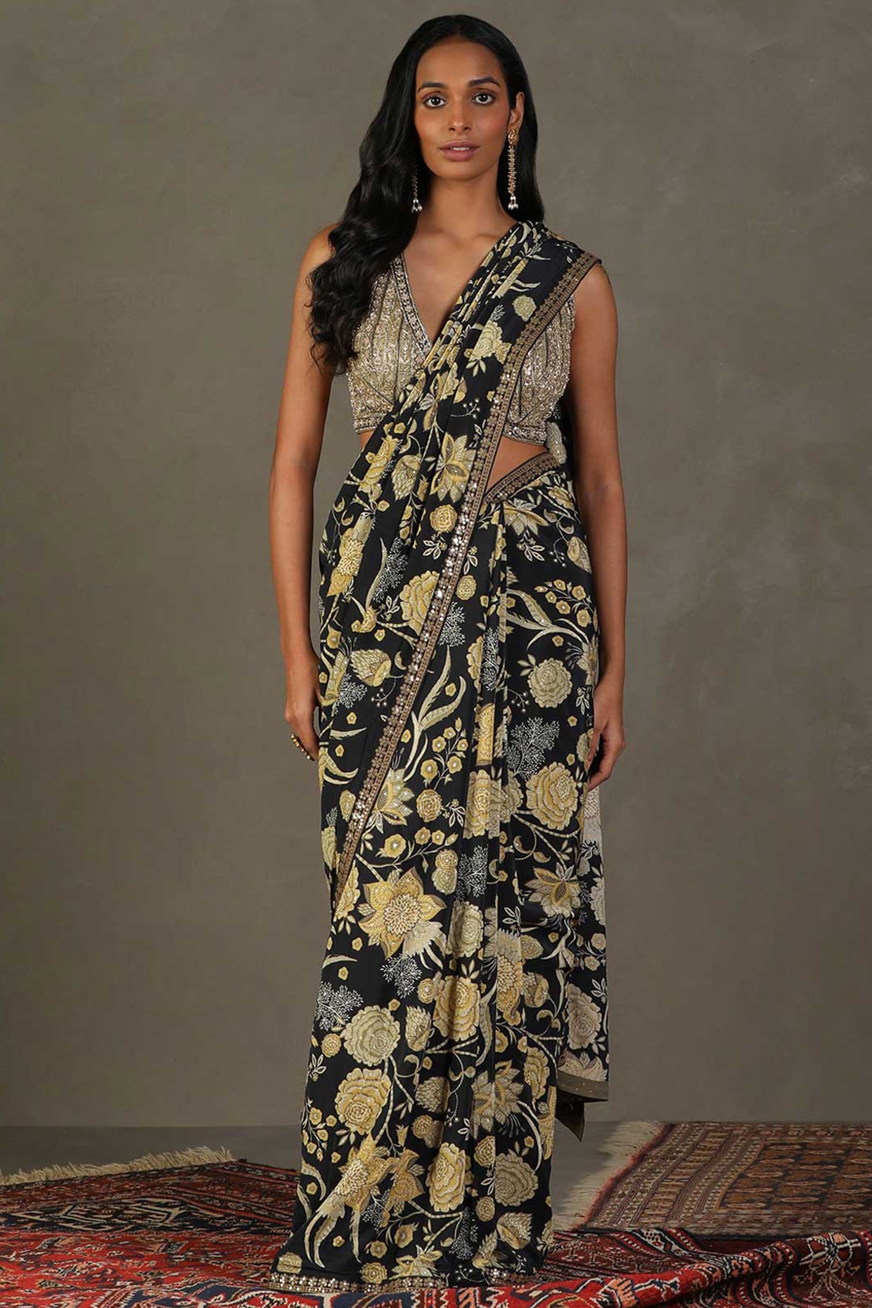 Indo western cheap saree online