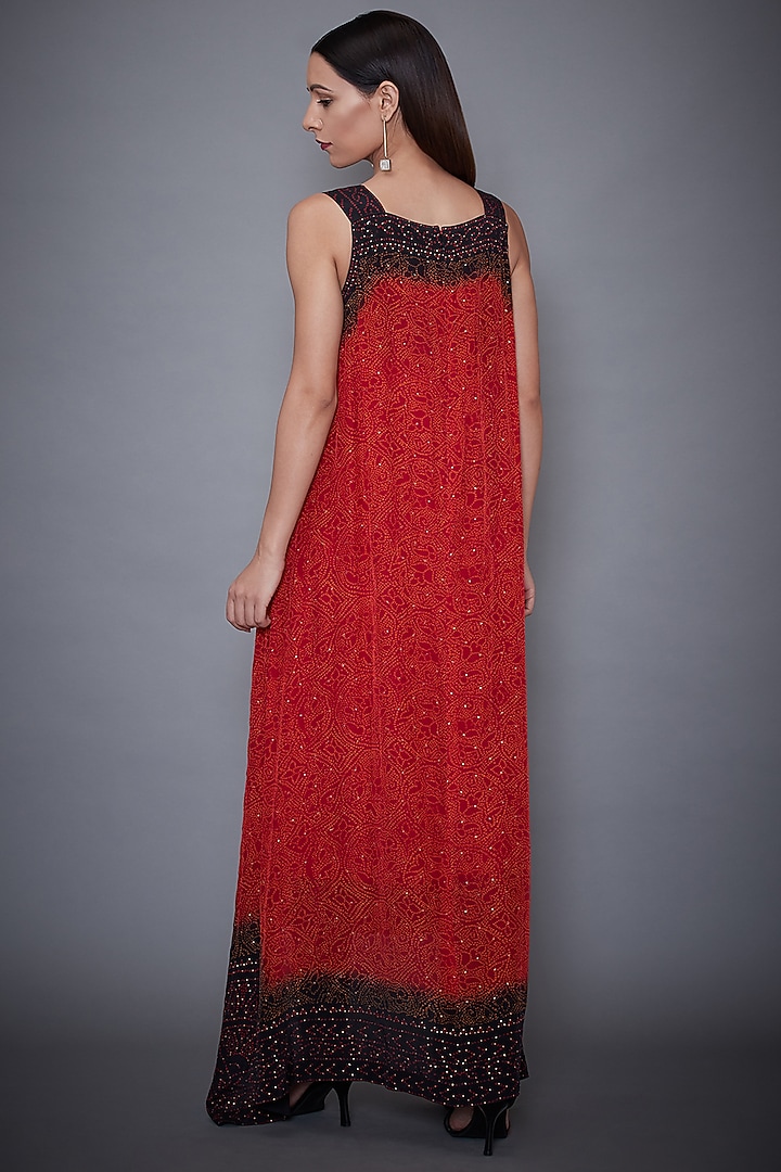 Red & Black Embroidered Printed Kurta Set by Ri Ritu Kumar at Pernia's Pop Up Shop