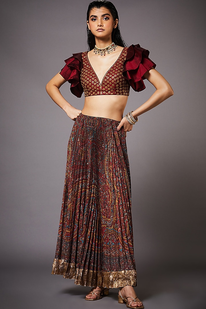 Multi Colored Skirt Set by Ri Ritu Kumar