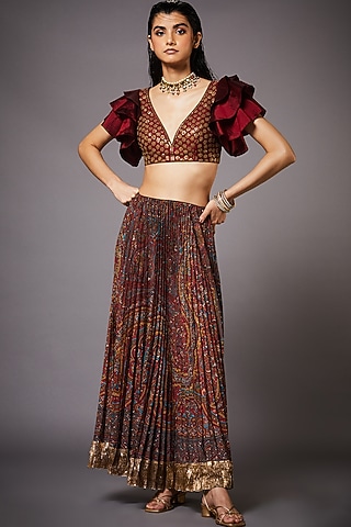 Multi Colored Skirt Set by Ri Ritu Kumar