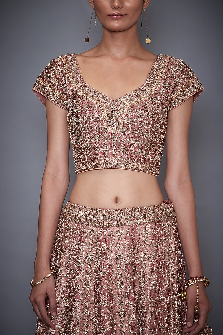 Pink Silk Bridal Lehenga Set by Ri Ritu Kumar at Pernia's Pop Up Shop