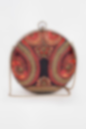 Black Velvet Embroidered Clutch by Ri Ritu Kumar at Pernia's Pop Up Shop