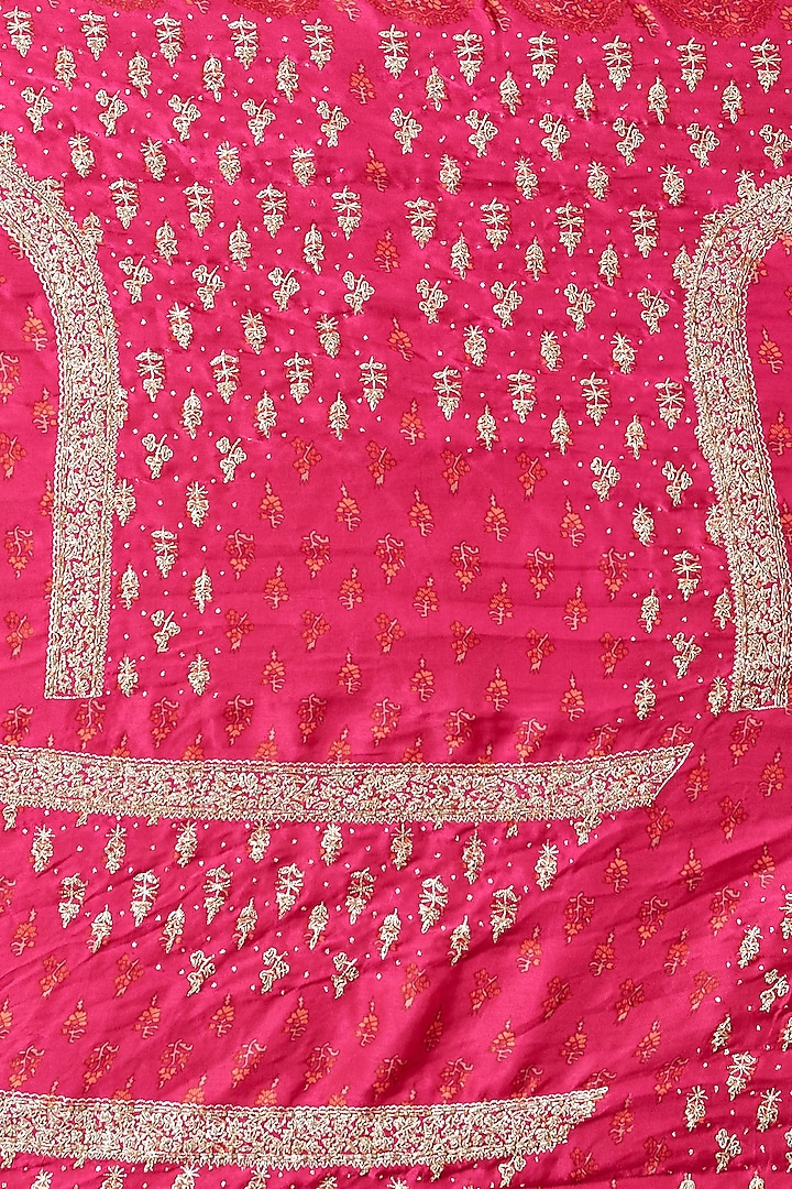 Fuchsia & Orange Embroidered Saree Set by Ri Ritu Kumar at Pernia's Pop Up Shop