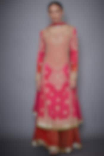 Fuchsia Embroidered Kurta Set by Ri Ritu Kumar at Pernia's Pop Up Shop