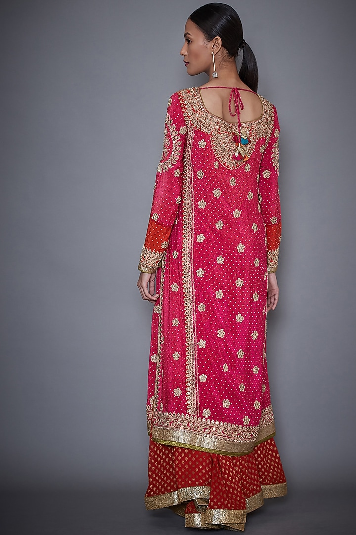 Fuchsia Embroidered Kurta Set by Ri Ritu Kumar at Pernia's Pop Up Shop