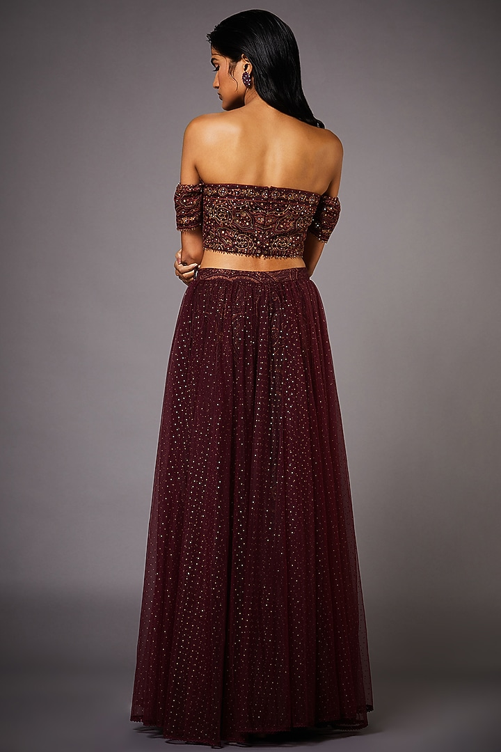 Wine Skirt Set by Ri Ritu kumar at Pernia's Pop Up Shop