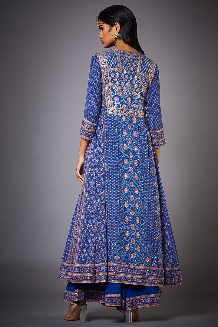 Blue Embroidered Kurta Set by Ri Ritu kumar at Pernia's Pop Up Shop