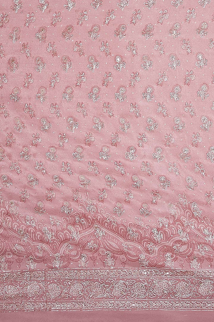 Rose Pink Hand Embroidered Bridal Saree Set by Ri Ritu Kumar at Pernia's Pop Up Shop