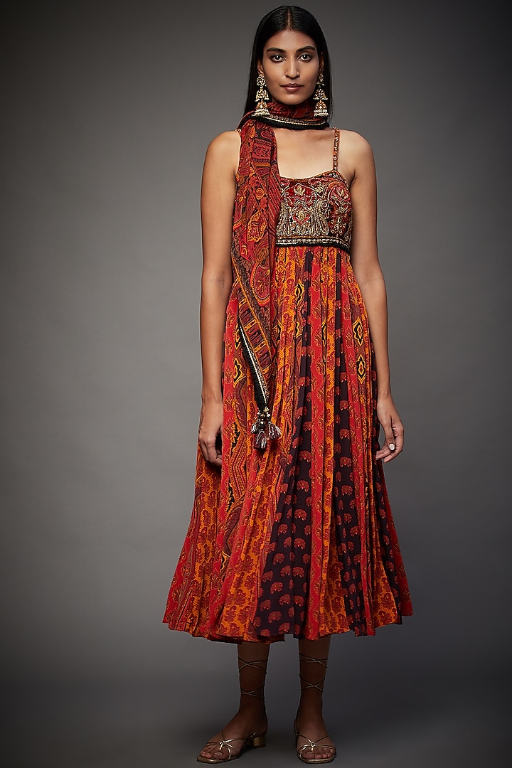 Multi-Colored Printed Dress by Ri Ritu Kumar