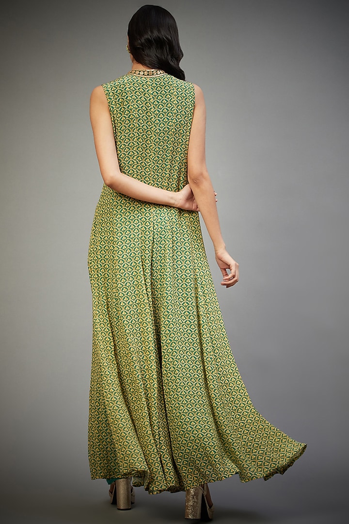 Leaf Green Hand Embroidered Jumpsuit by Ri Ritu Kumar at Pernia's Pop Up Shop