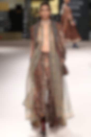 Multi-Colored Silk Velvet Jacket Set by Ri Ritu Kumar at Pernia's Pop Up Shop